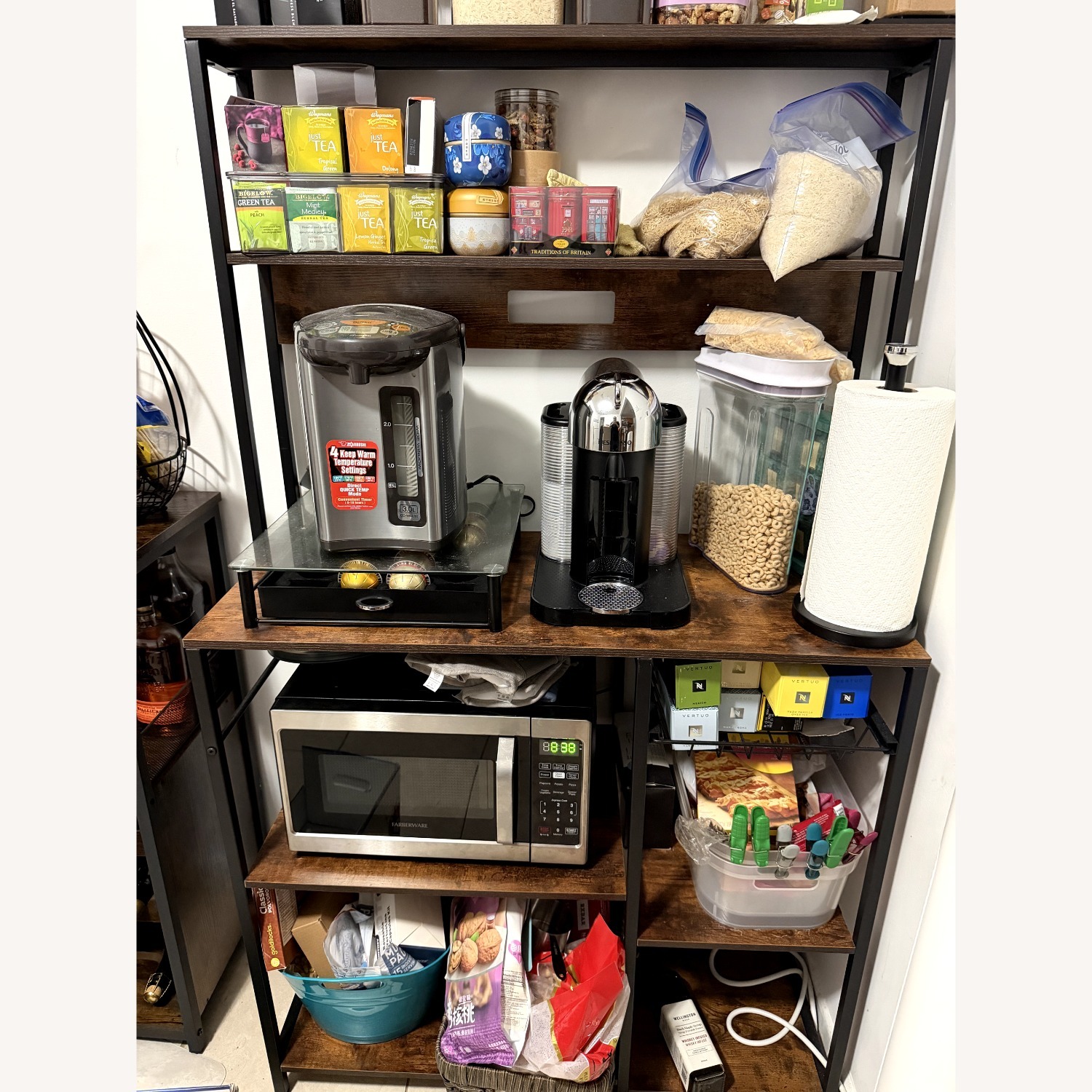 Superjare Dark Brown Bar Cart - image-1