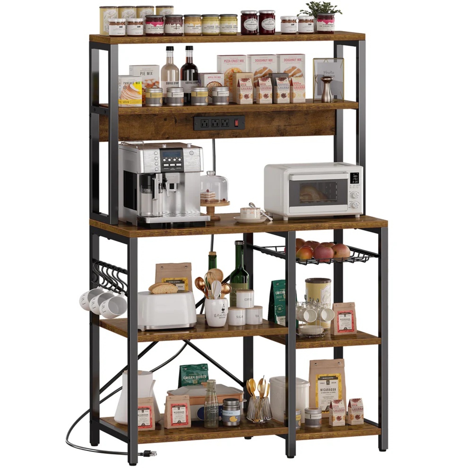 Superjare Dark Brown Bar Cart - image-4