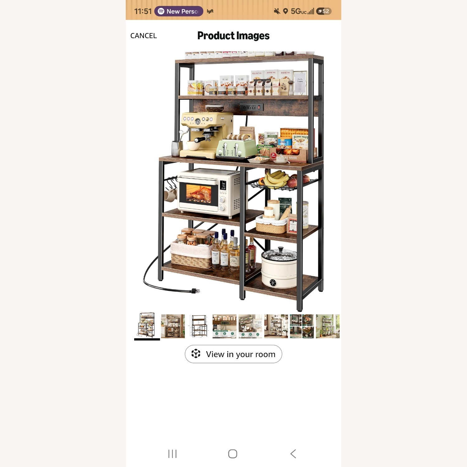 Superjare Dark Brown Bar Cart - image-3