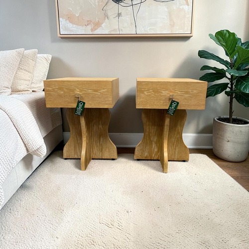 Used Lulu and Georgia Hourglass Nightstand Set of 2 for sale on AptDeco