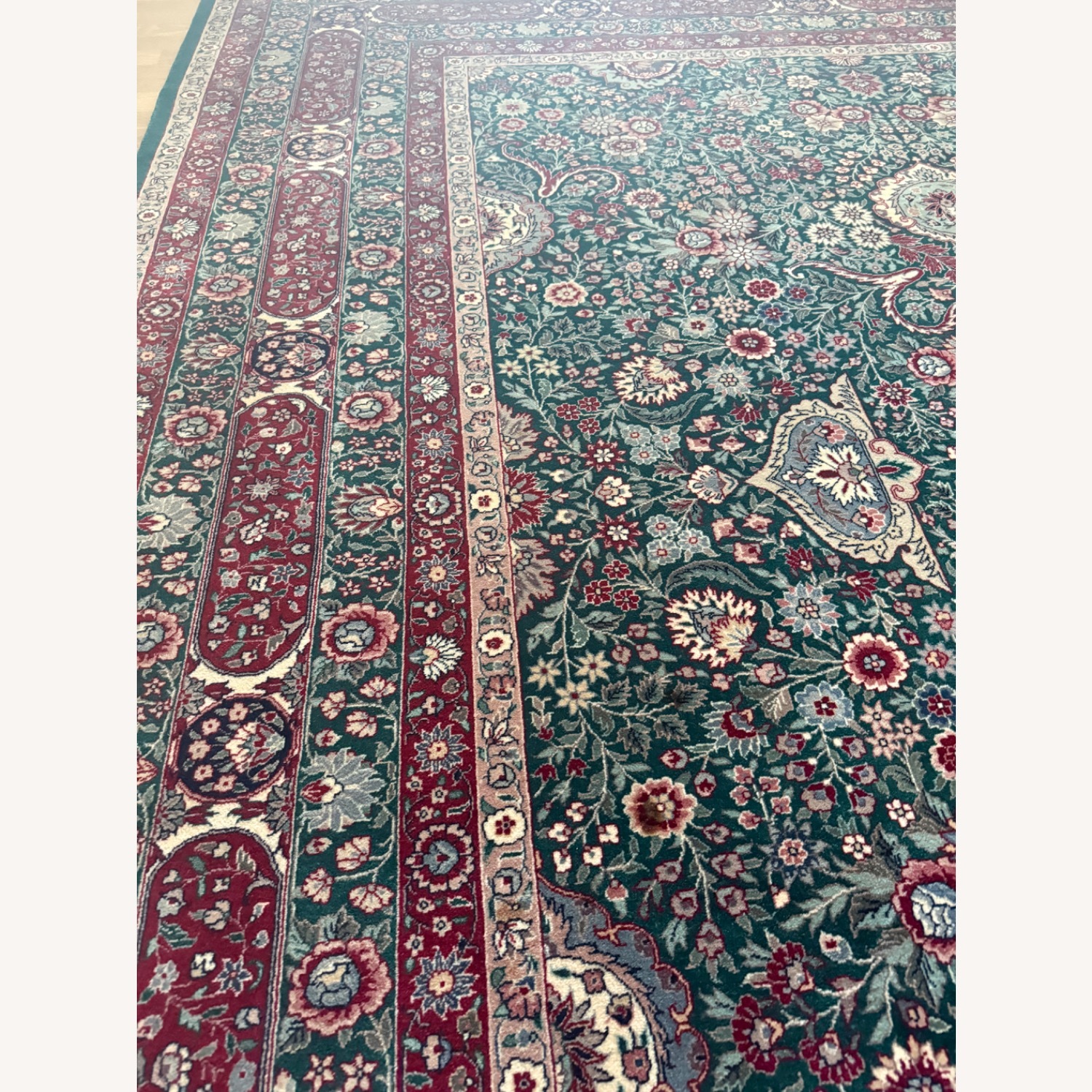 Green Burgundy, Cream, GrayArea Rug - image-4