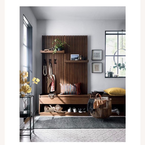 Used Crate & Barrel Entryway Storage Bench+Wall Panel Set for sale on AptDeco