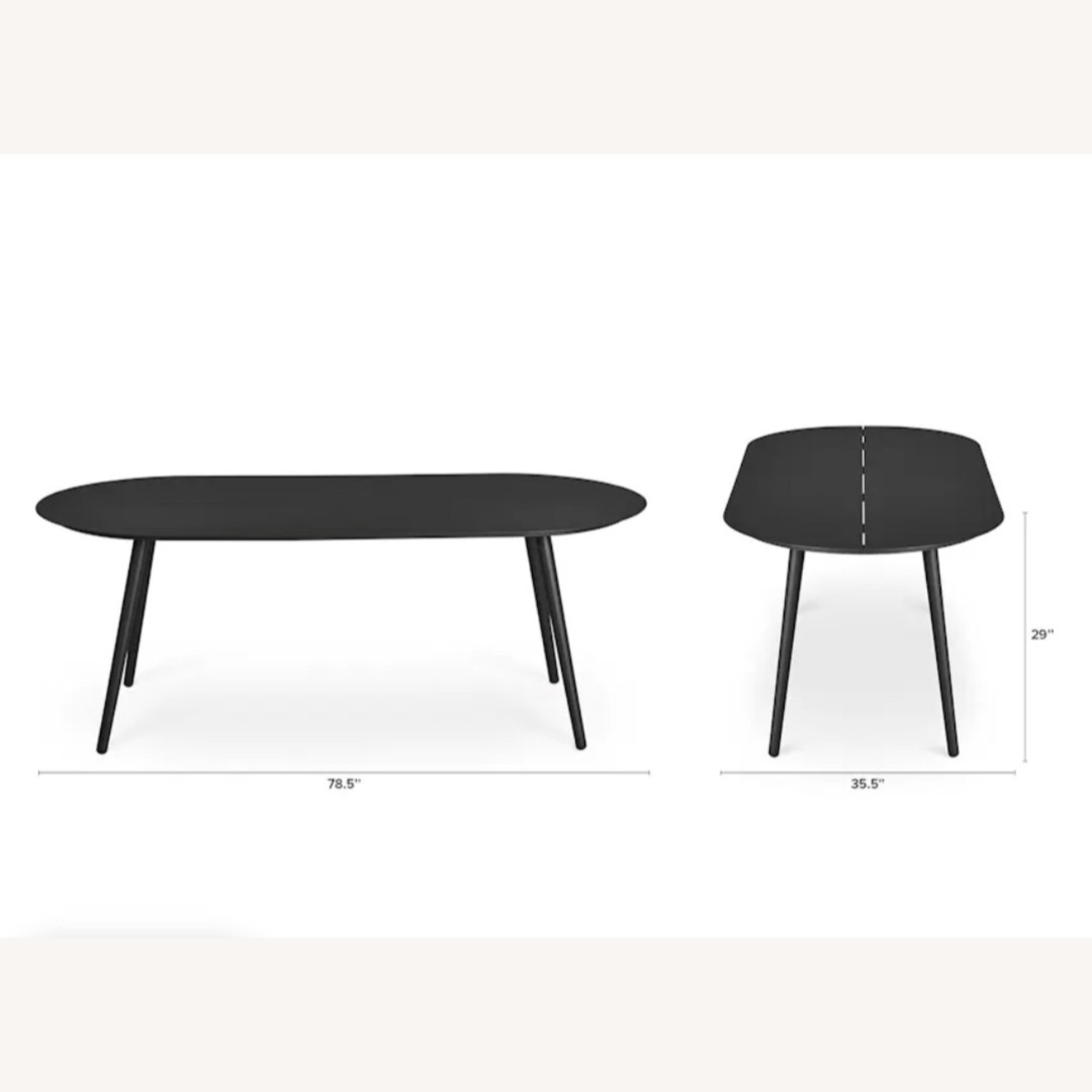 Article Black Metal Dining Table - image-3