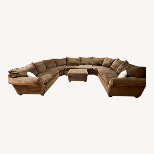 Used Custom Made Brown 8 Seat Sectional Sofa for sale on AptDeco