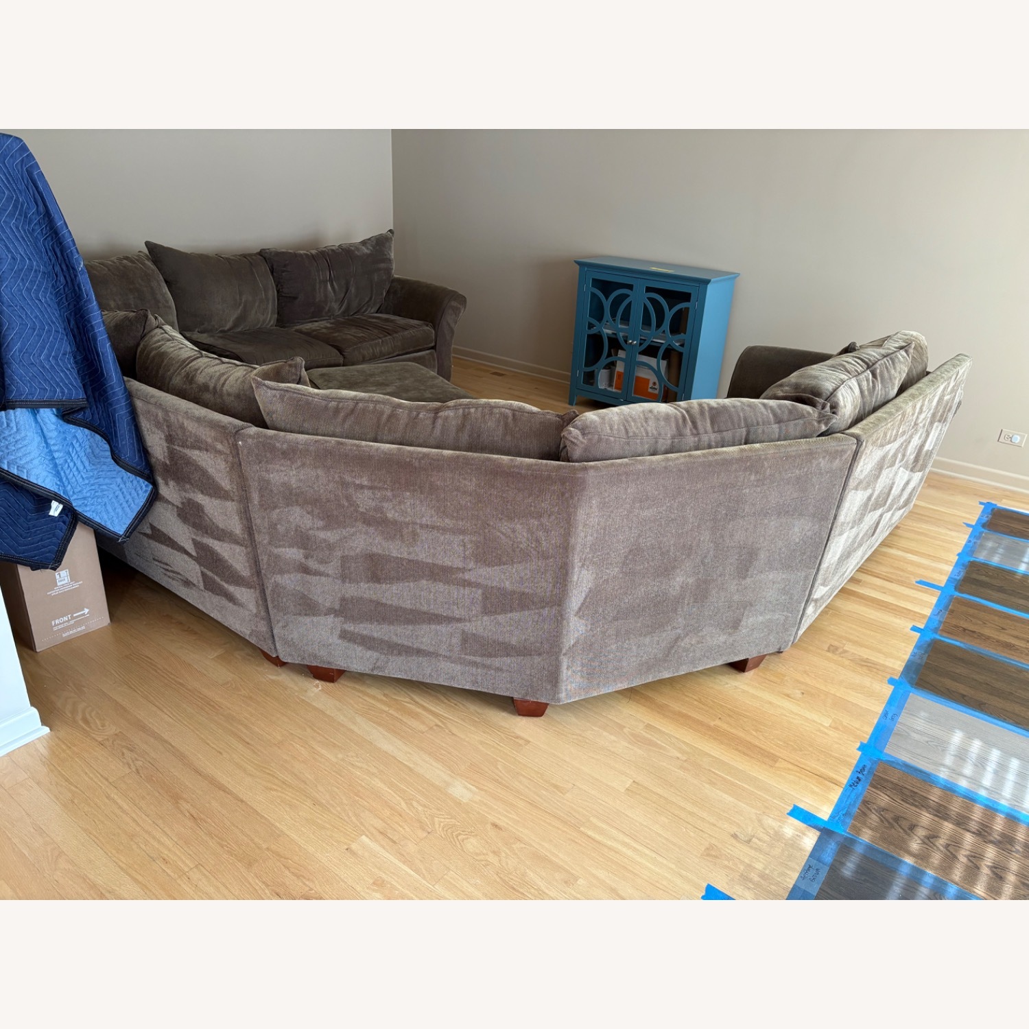 Custom Made Brown 8 Seat Sectional Sofa - image-3