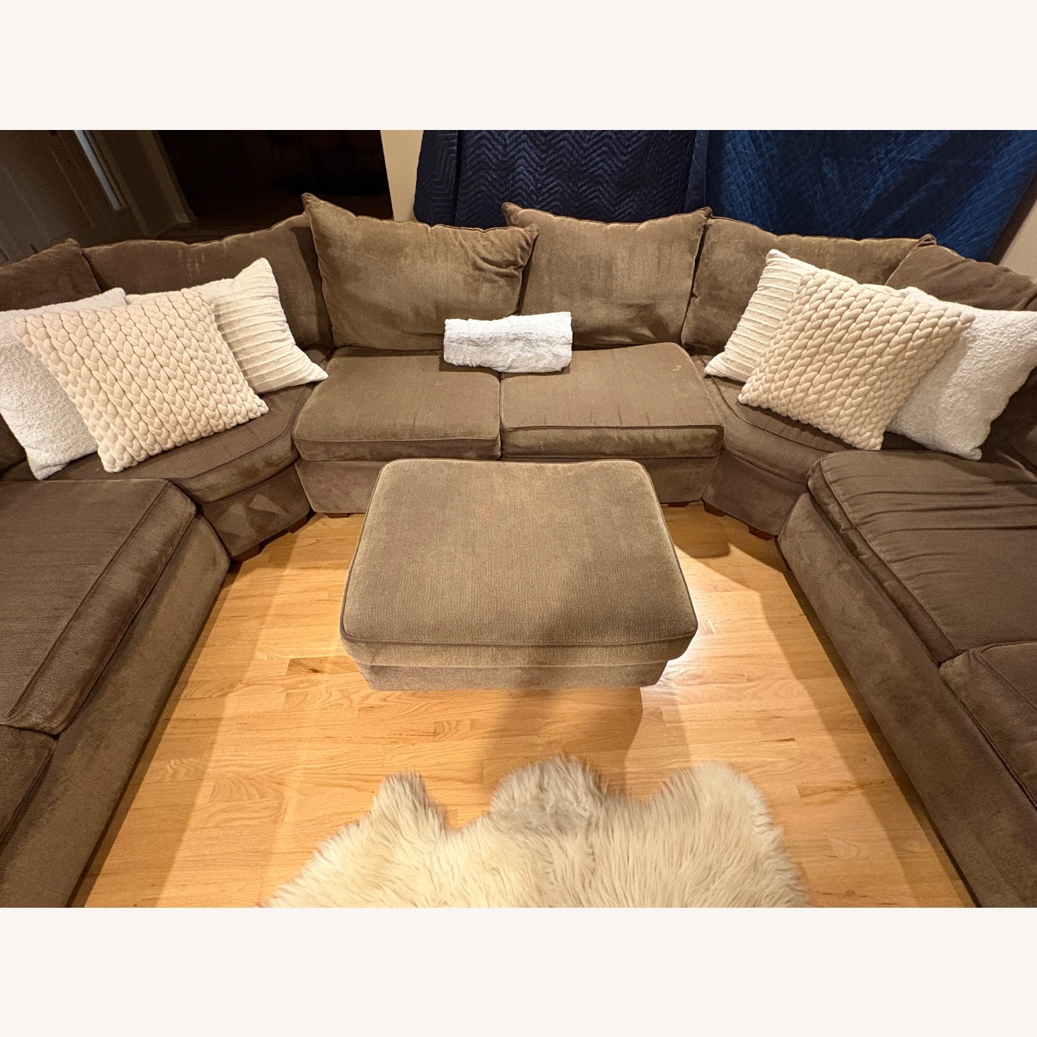 Custom Made Brown 8 Seat Sectional Sofa - image-6
