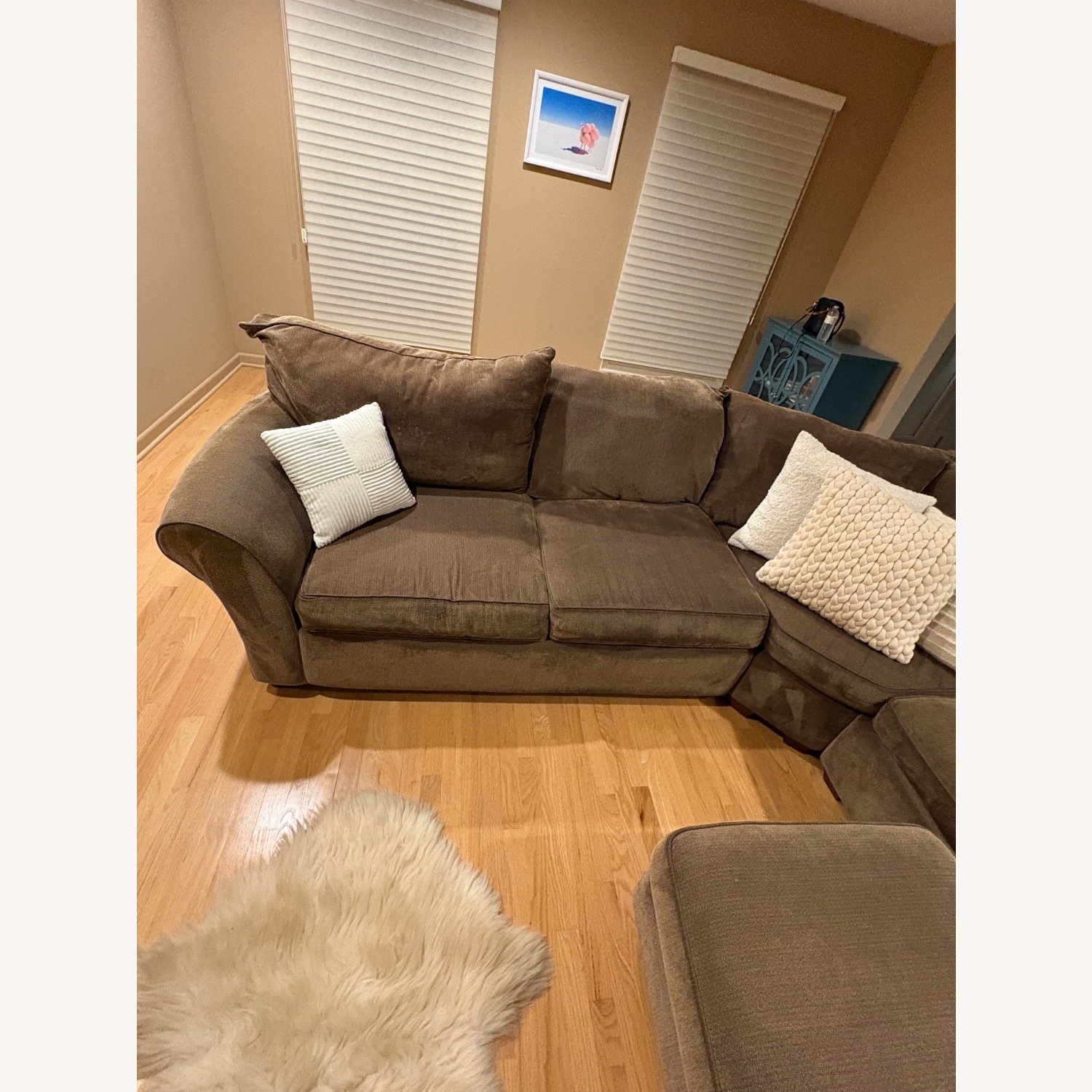 Custom Made Brown 8 Seat Sectional Sofa - image-7