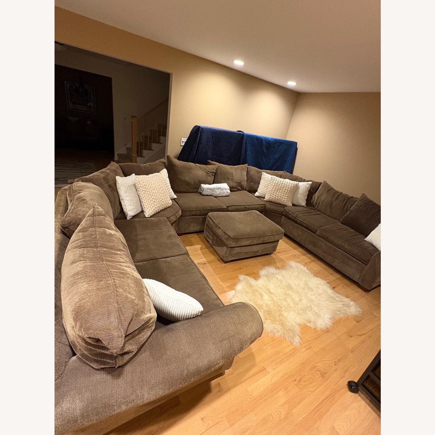 Custom Made Brown 8 Seat Sectional Sofa - image-2