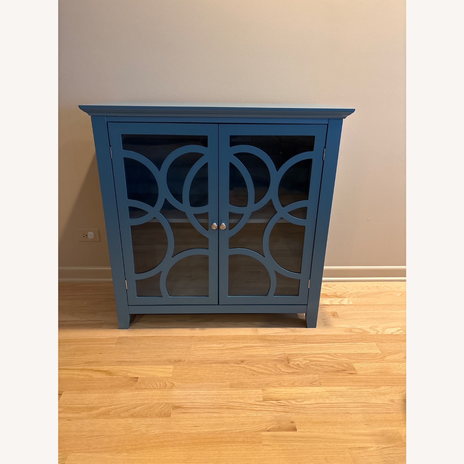 Teal Blue 2 Shelf Cabinet - image-1