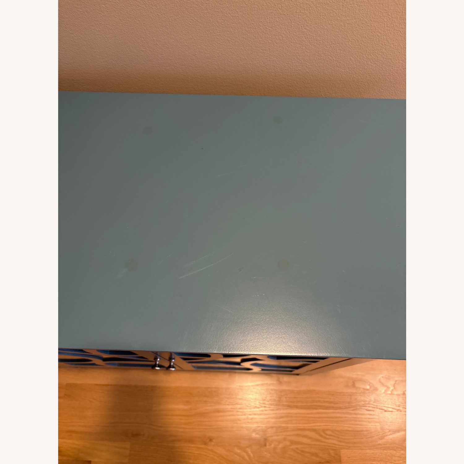 Teal Blue 2 Shelf Cabinet - image-5