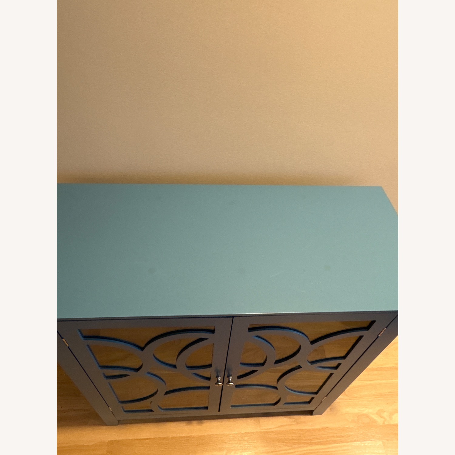Teal Blue 2 Shelf Cabinet - image-4