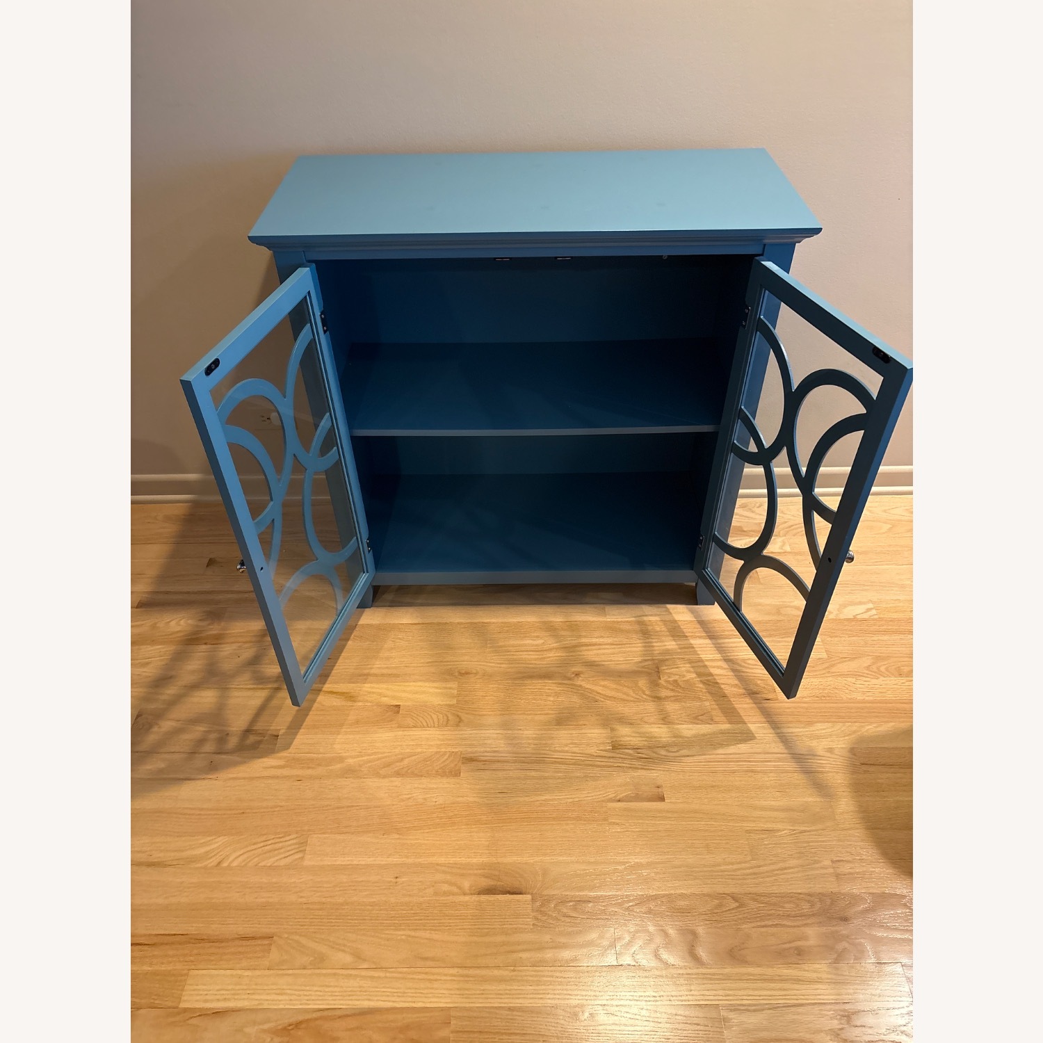 Teal Blue 2 Shelf Cabinet - image-6