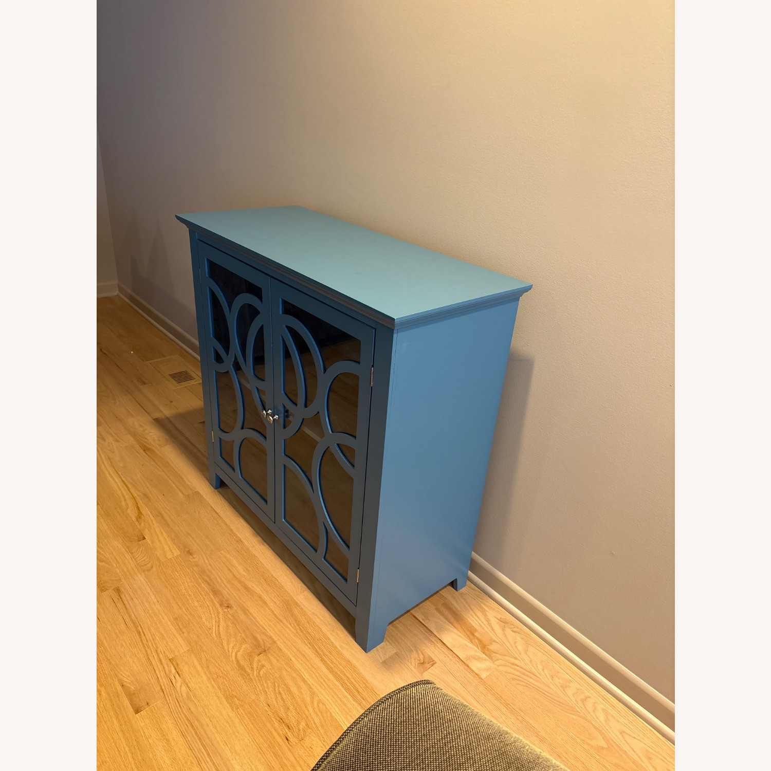Teal Blue 2 Shelf Cabinet - image-3