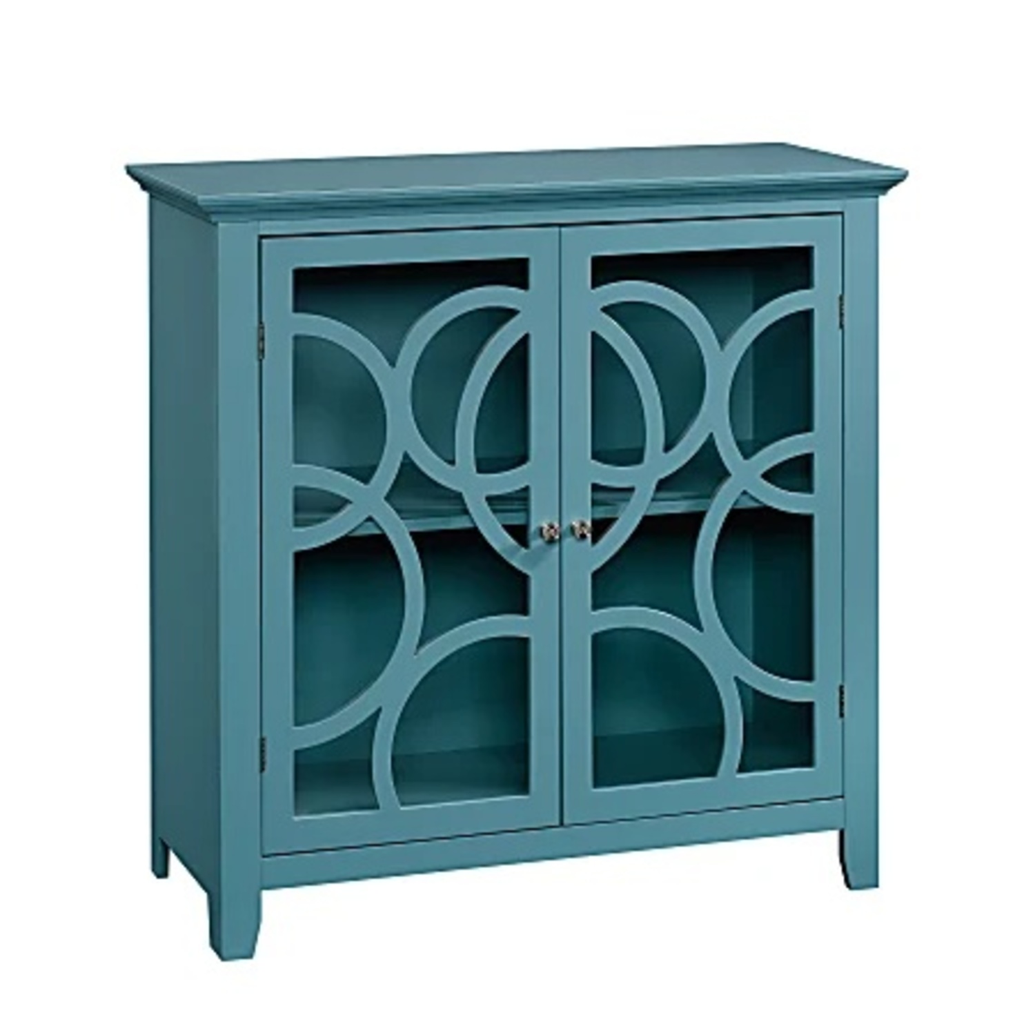 Teal Blue 2 Shelf Cabinet - image-8