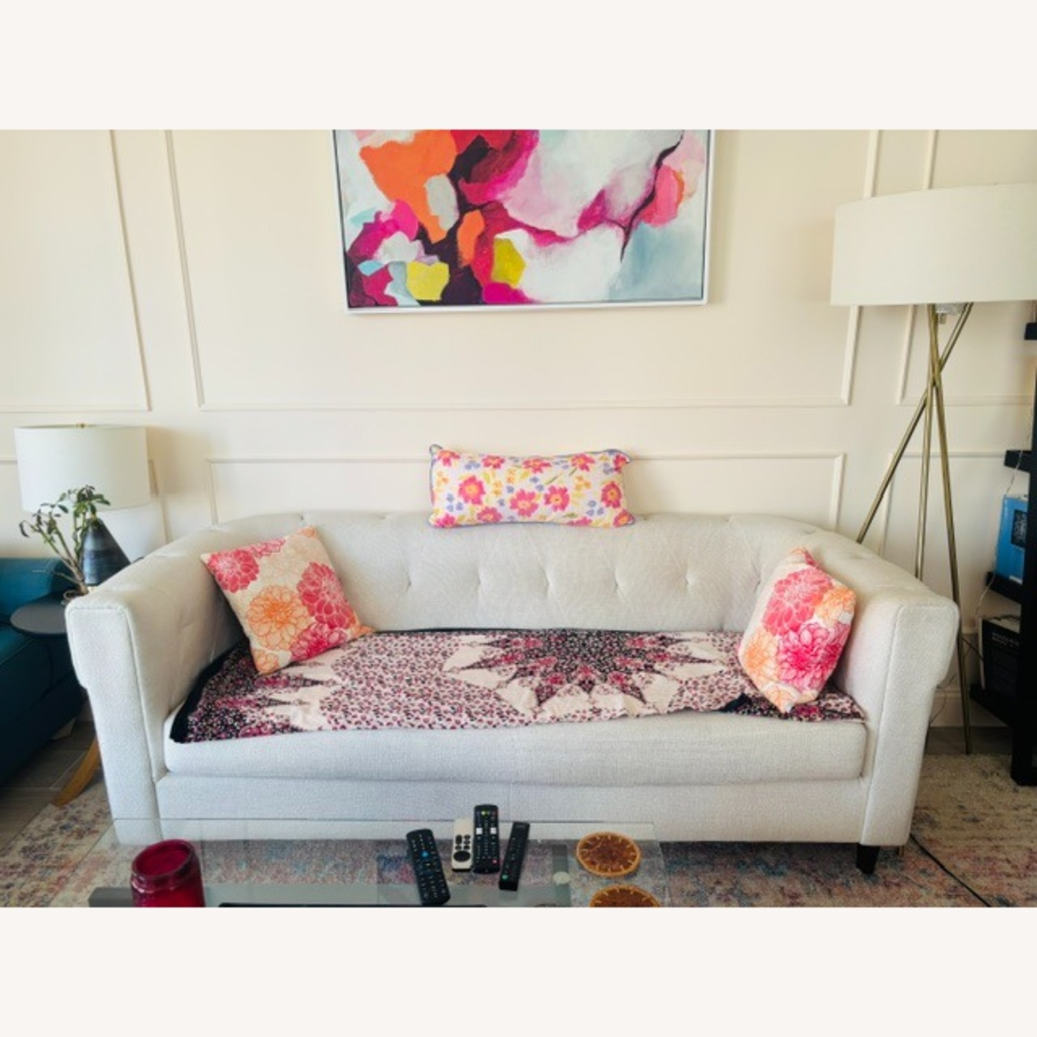 West Elm Natural Fabric 3+ Seater Sofa - image-2