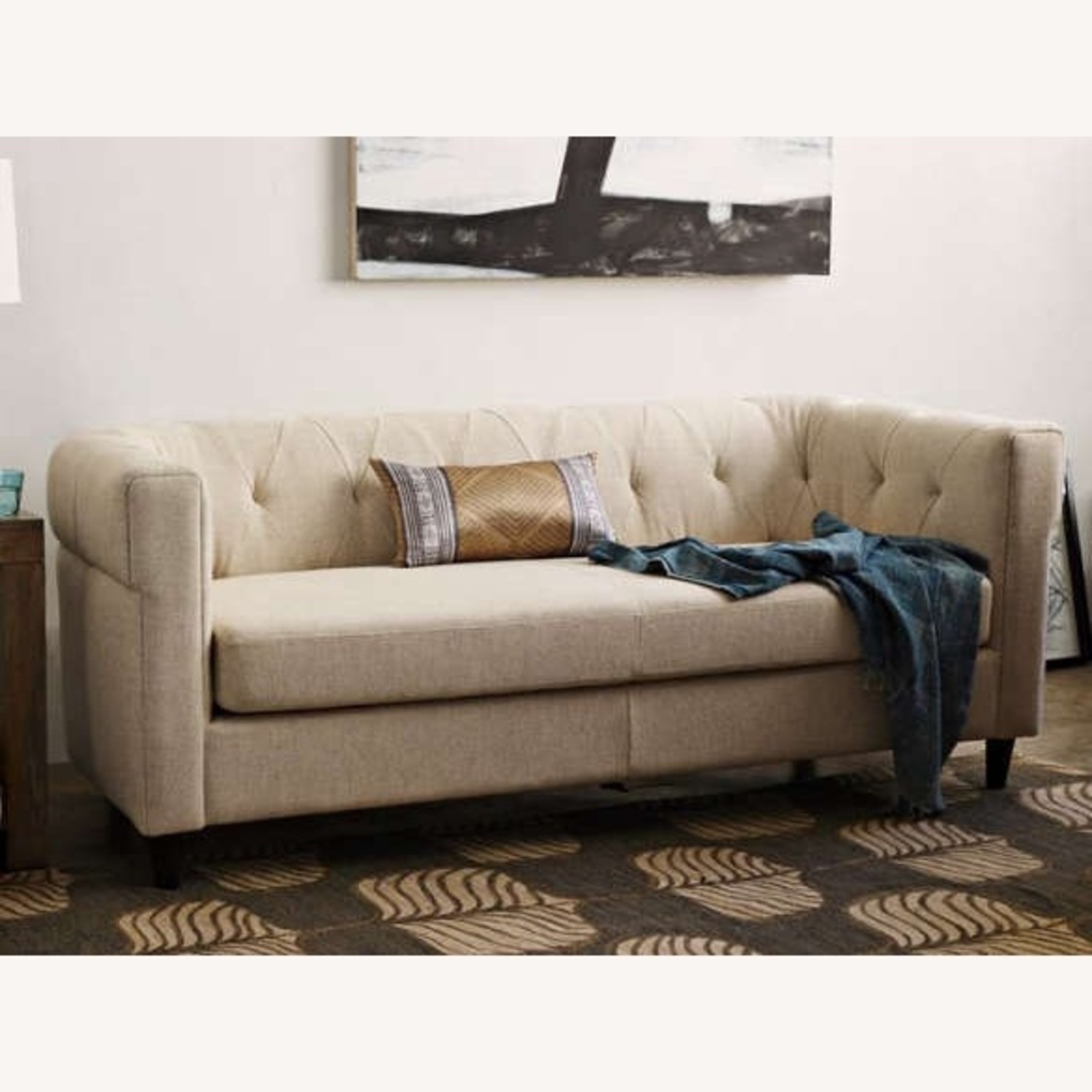 West Elm Natural Fabric 3+ Seater Sofa - image-5