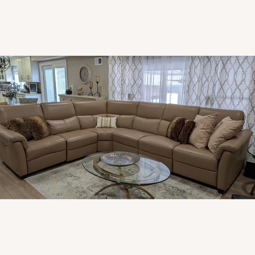 Used Natuzzi Giulivio Leather Sectional for sale on AptDeco