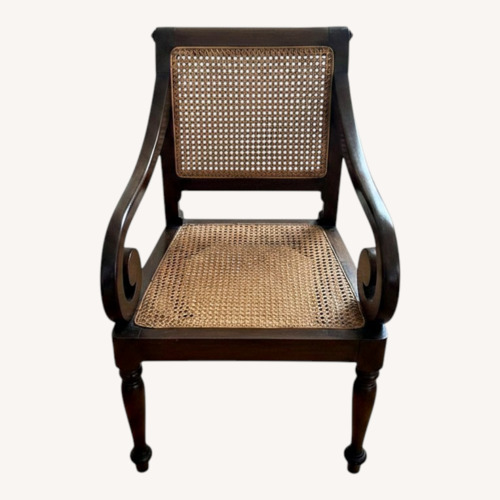 Used 1990s Anglo-Indian Teak and Rattan Arm Chair for sale on AptDeco