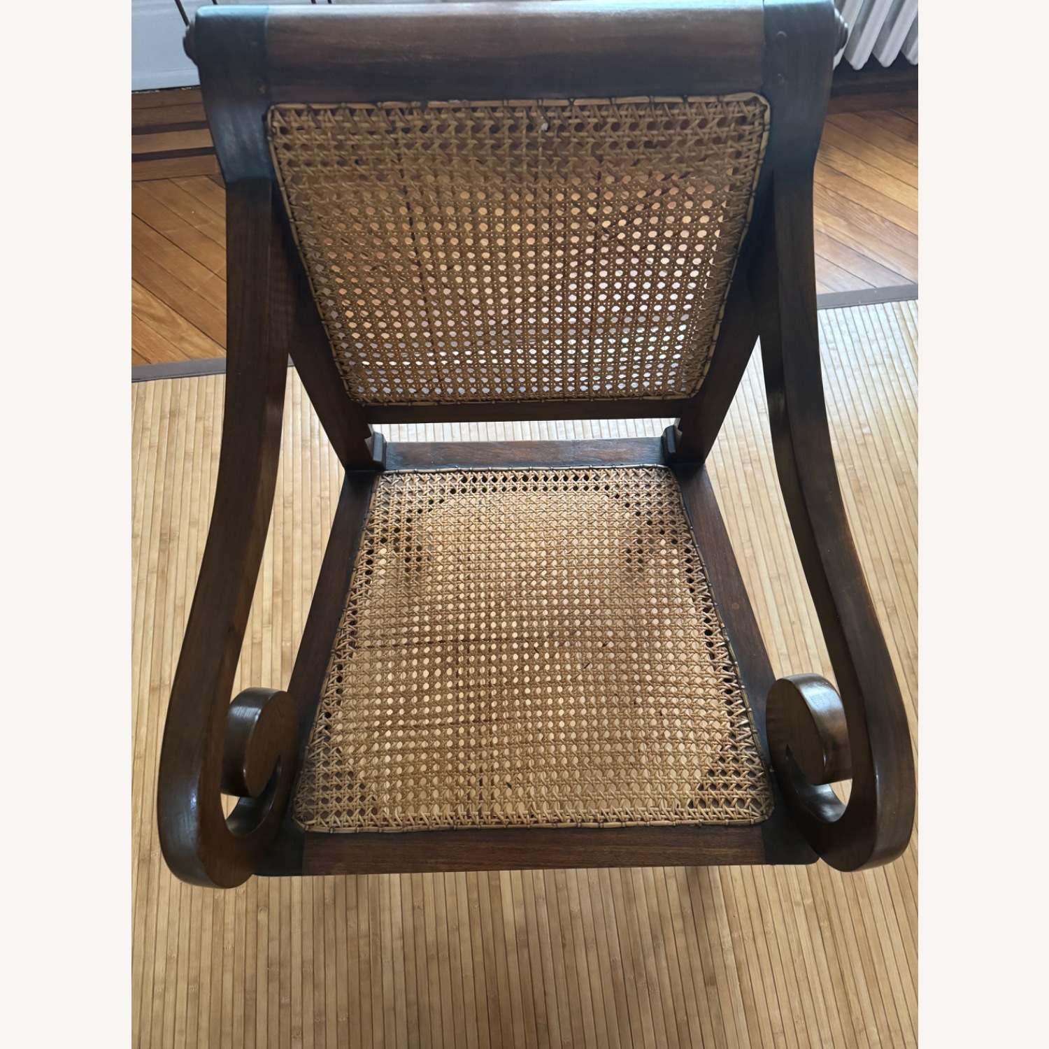 1990s Anglo-Indian Teak and Rattan Arm Chair - image-7