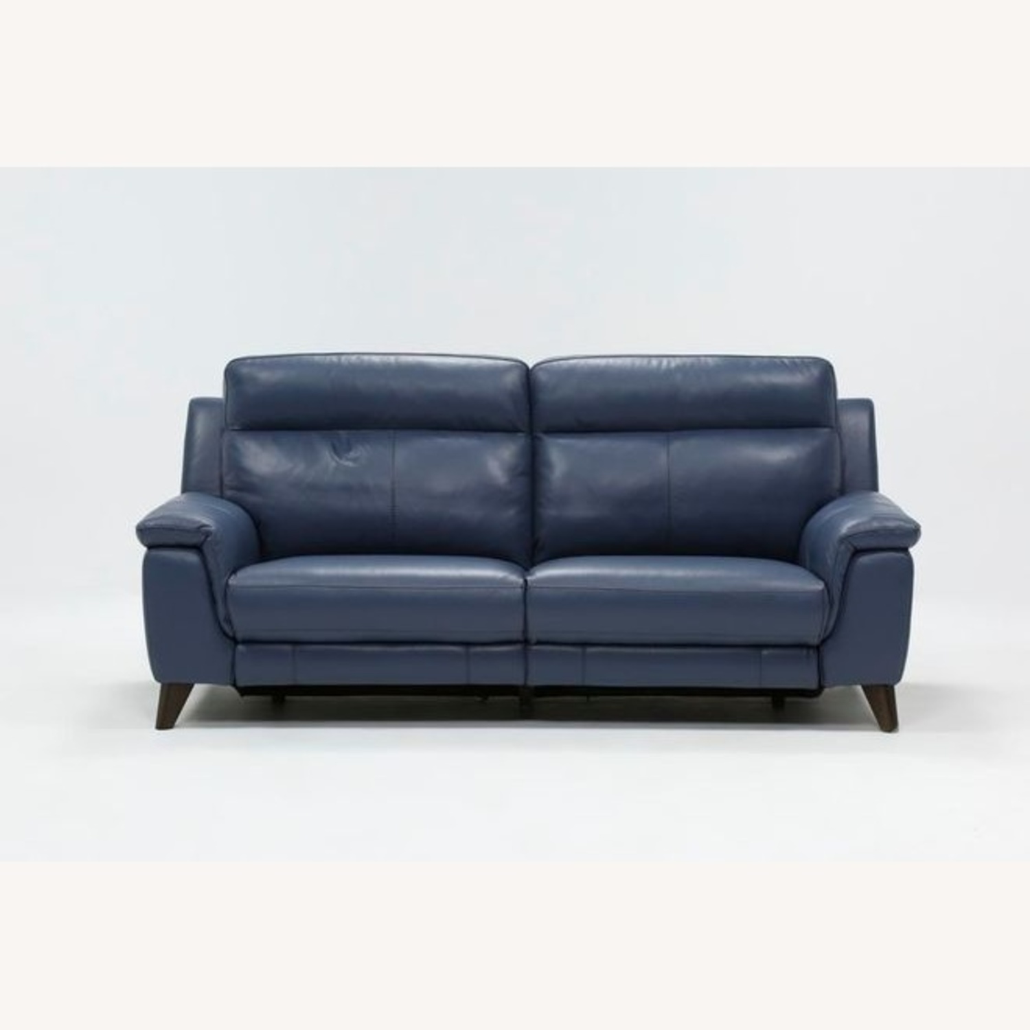Living Spaces Moana Blue Leather 3+ Seater Sofa - image-8