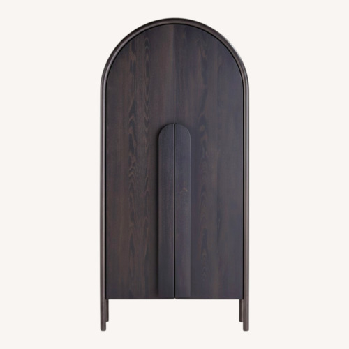 Used Crate & Barrel Leanne Ford Black Wood Armoire for sale on AptDeco