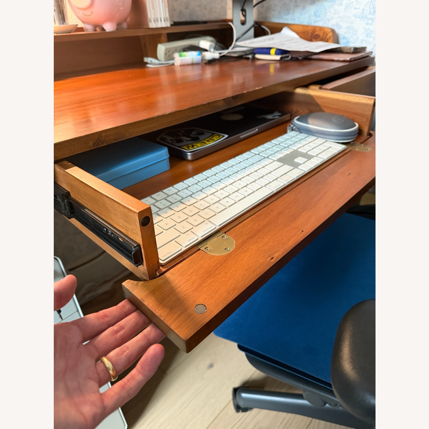 CB2 Drommen 3- Drawer Wood Desk - image-5