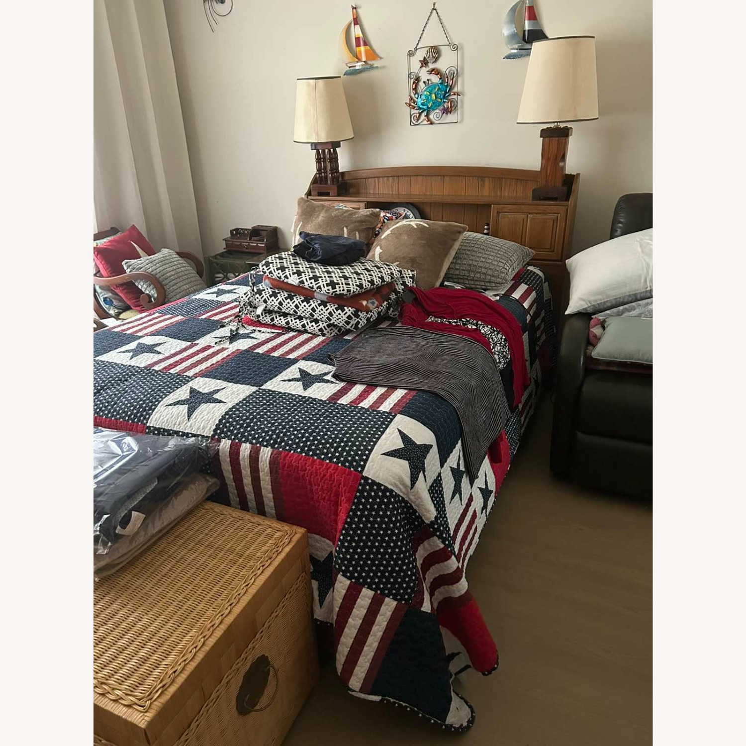 Vintage Solid Wood Full Bed Frame - image-1