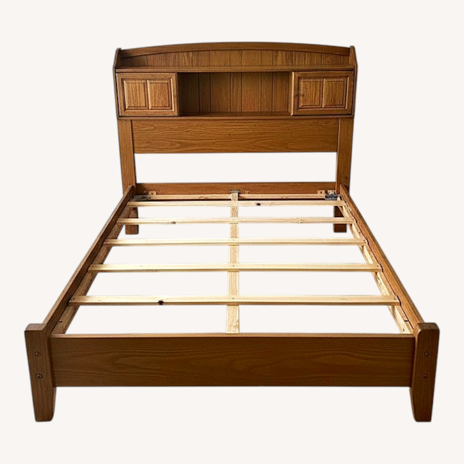 Vintage Solid Wood Full Bed Frame - image-0