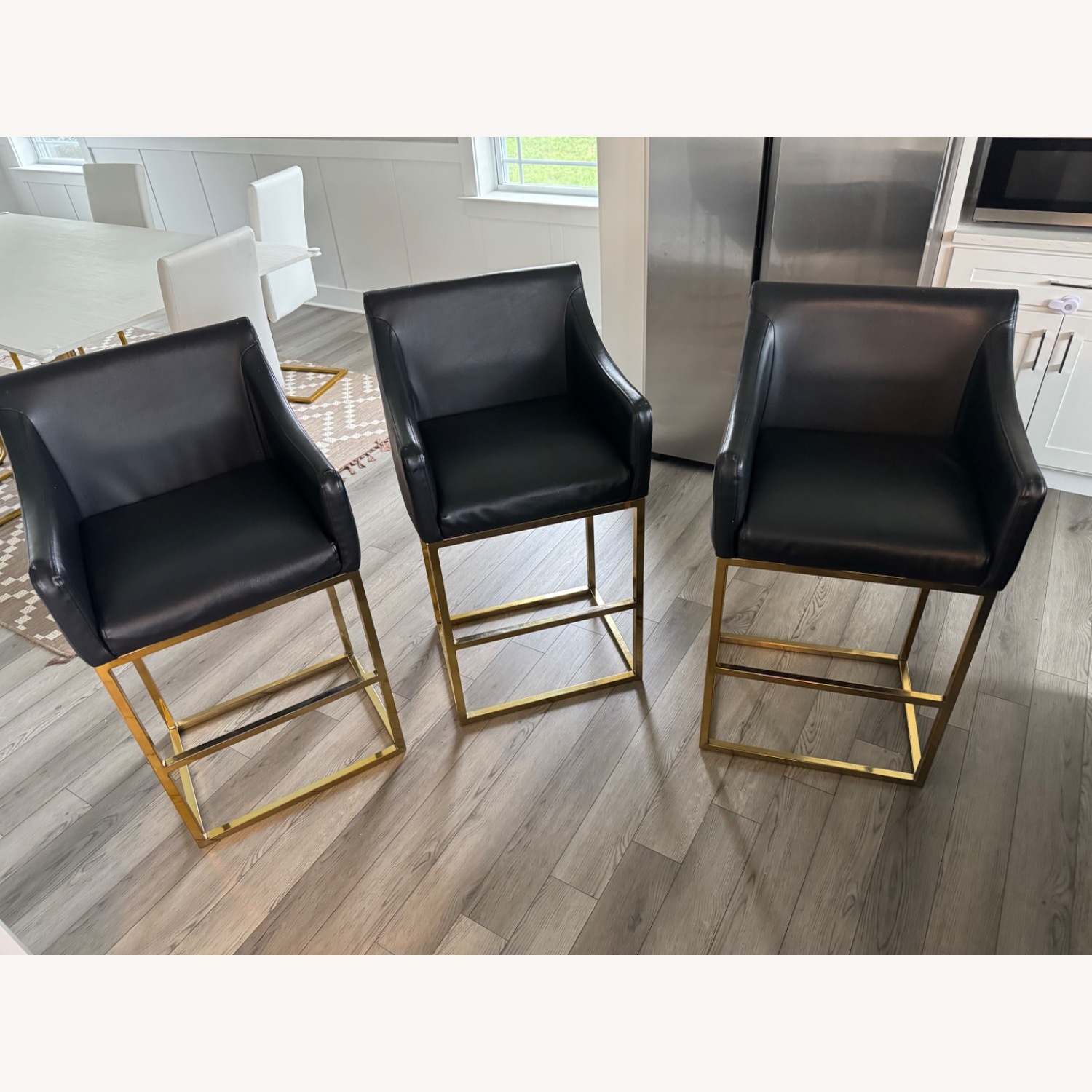 Lowe's Black & Gold Bar Stools 3 Pc Set - image-2