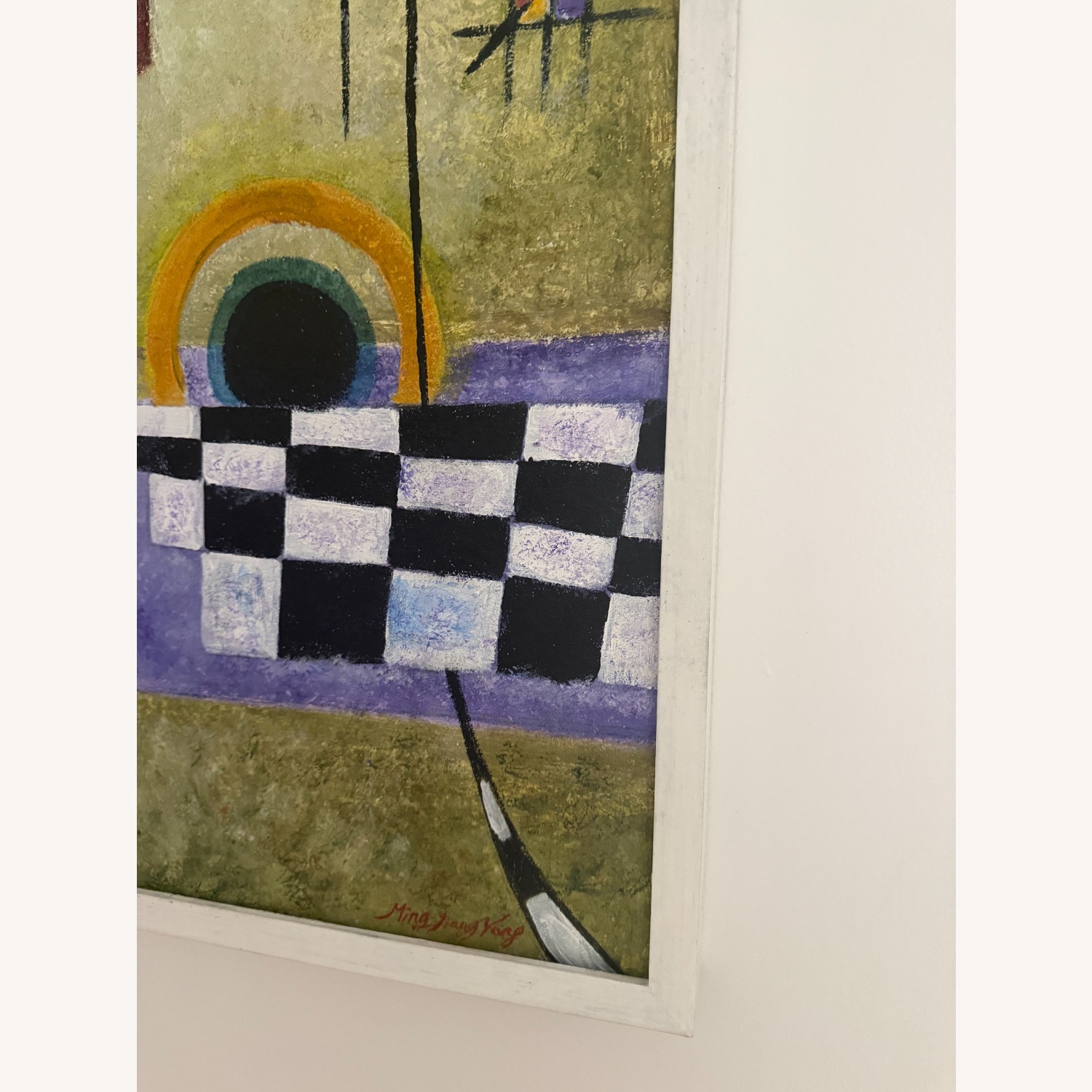 Vintage Bauhaus Style Framed Abstract Art - image-3