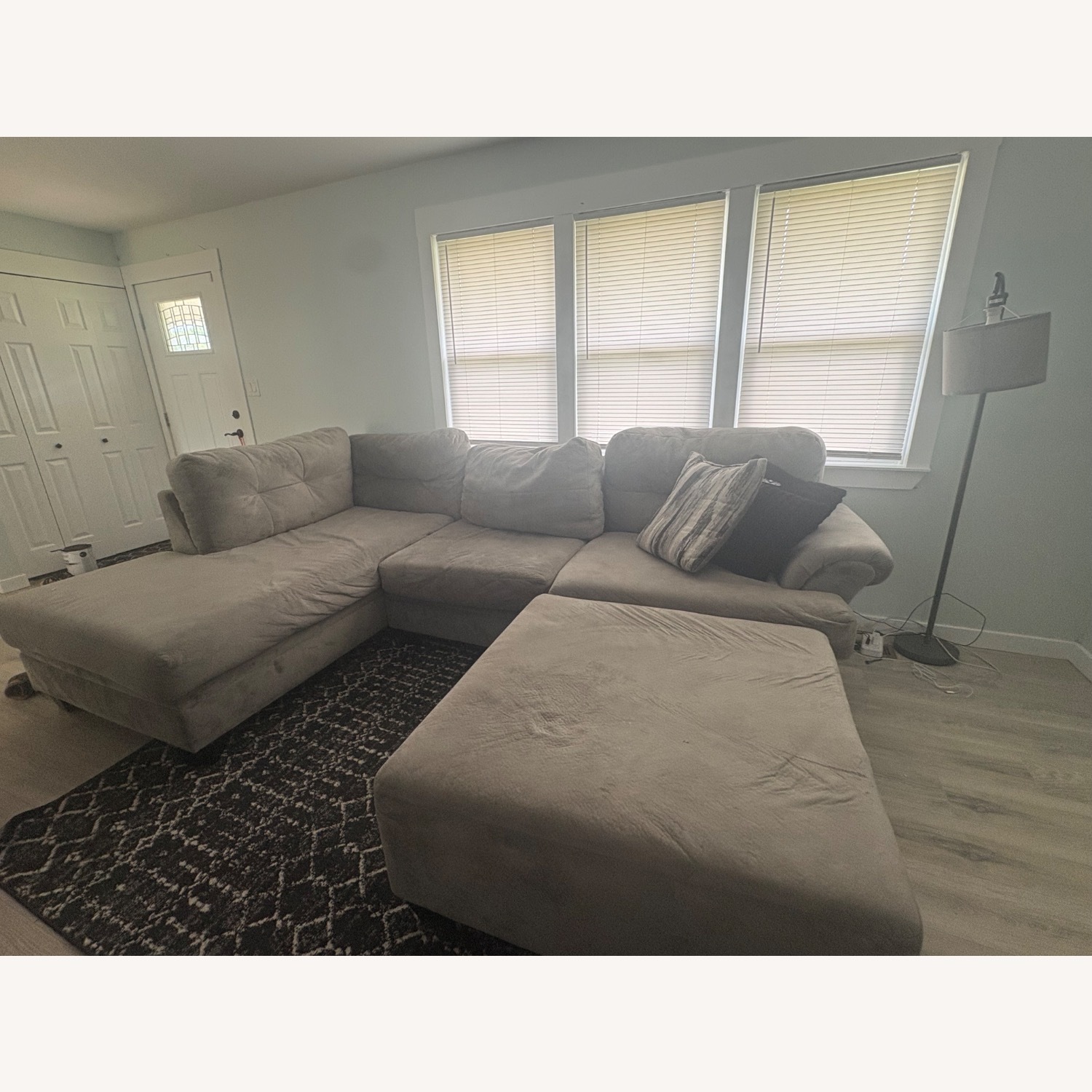 Light Gray Fabric 3+ Piece Sectional - image-2