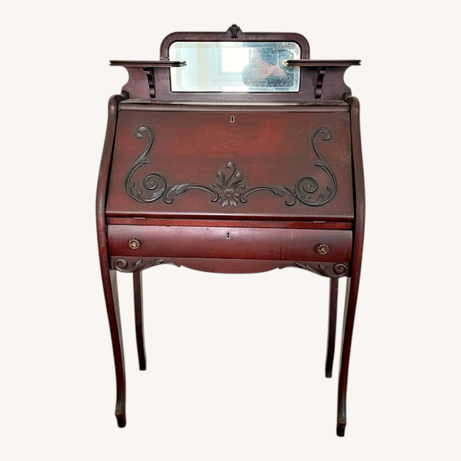 Vintage/Antique Dark Brown Wood Armoire - image-0
