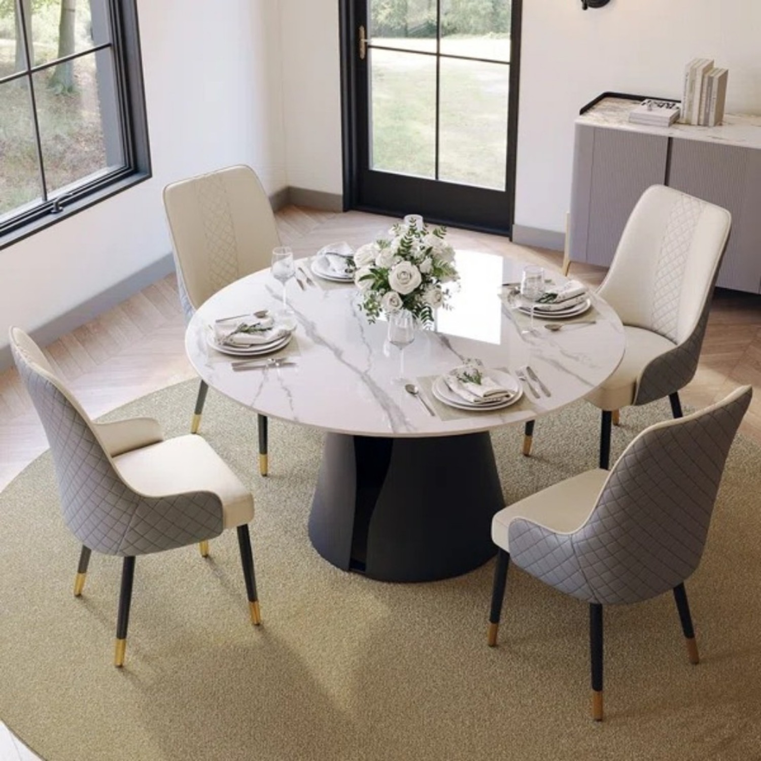 POVISON DONICY Teferi Sintered Stone Dining Table - image-1