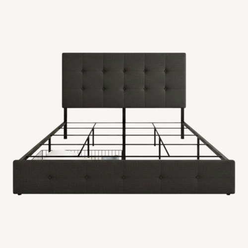 Used Amazon Queen Bed Frame with Storage & Headboard for sale on AptDeco