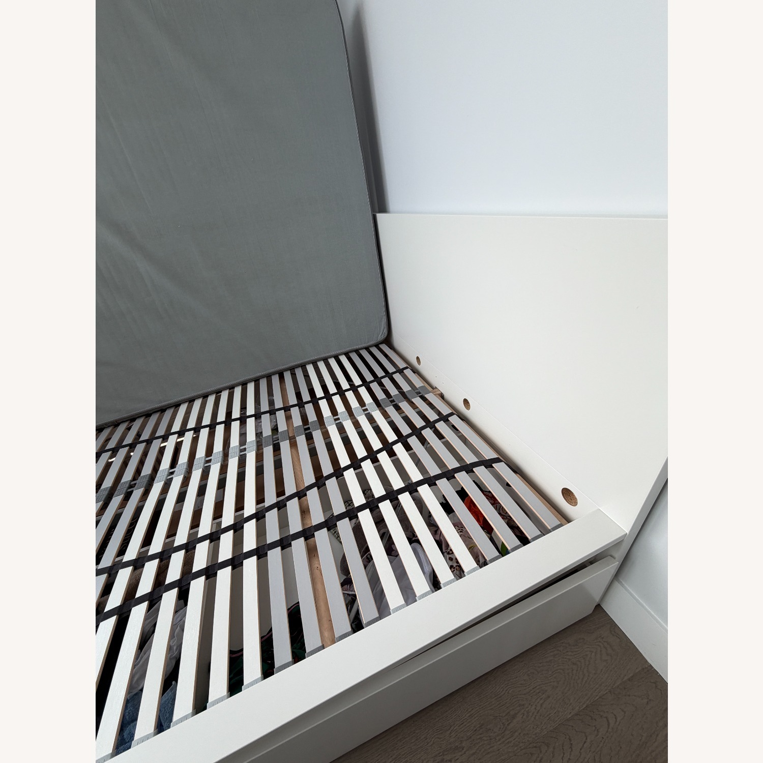 IKEA Malm White Queen Bed Lönset Base - image-3