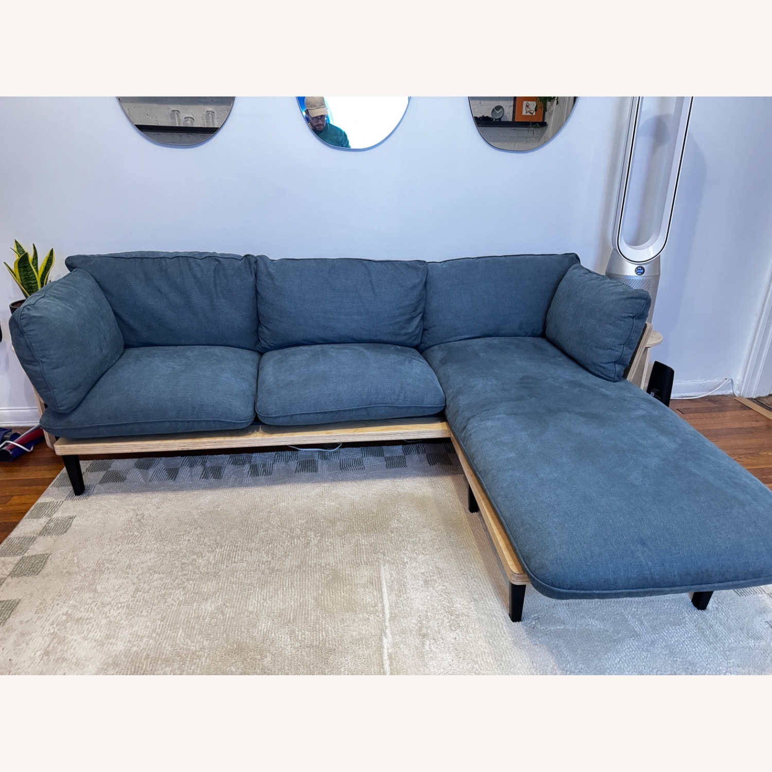 Floyd Blue Fabric Chaise Lounge - image-2