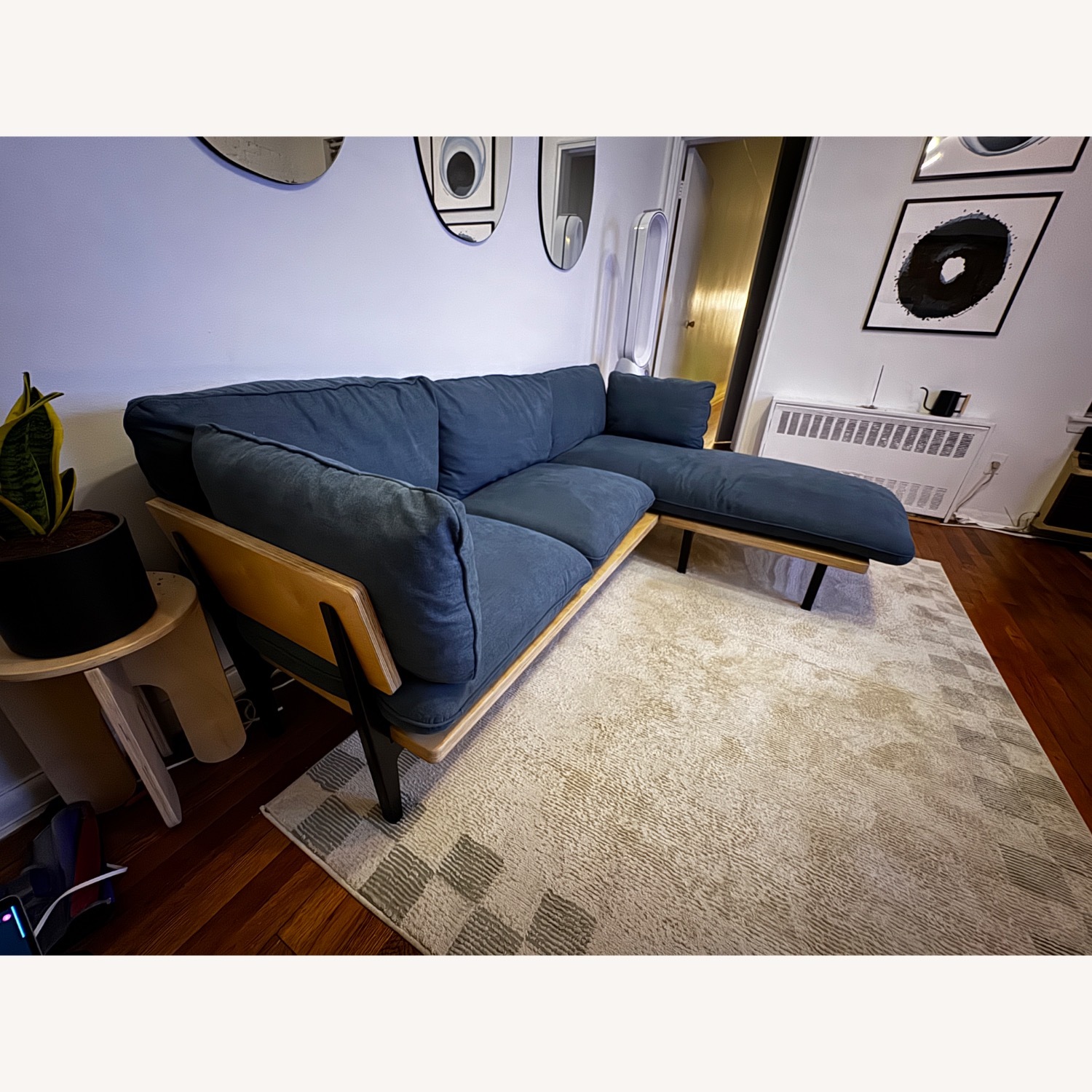 Floyd Blue Fabric Chaise Lounge - image-3