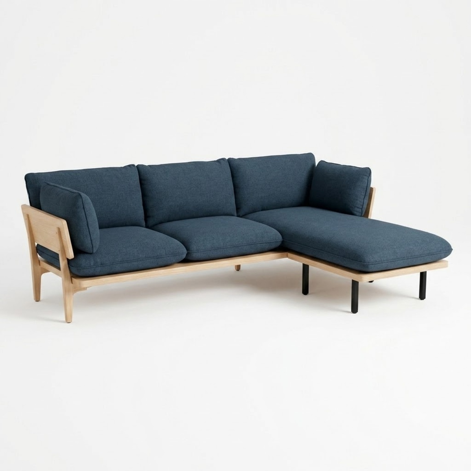 Floyd Blue Fabric Chaise Lounge - image-4