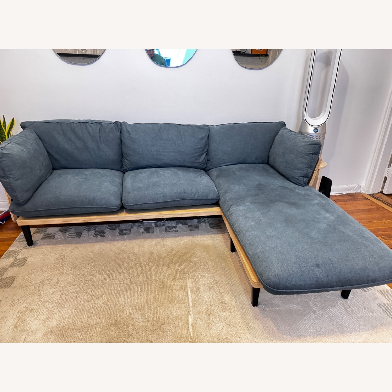 Floyd Blue Fabric Chaise Lounge - image-1