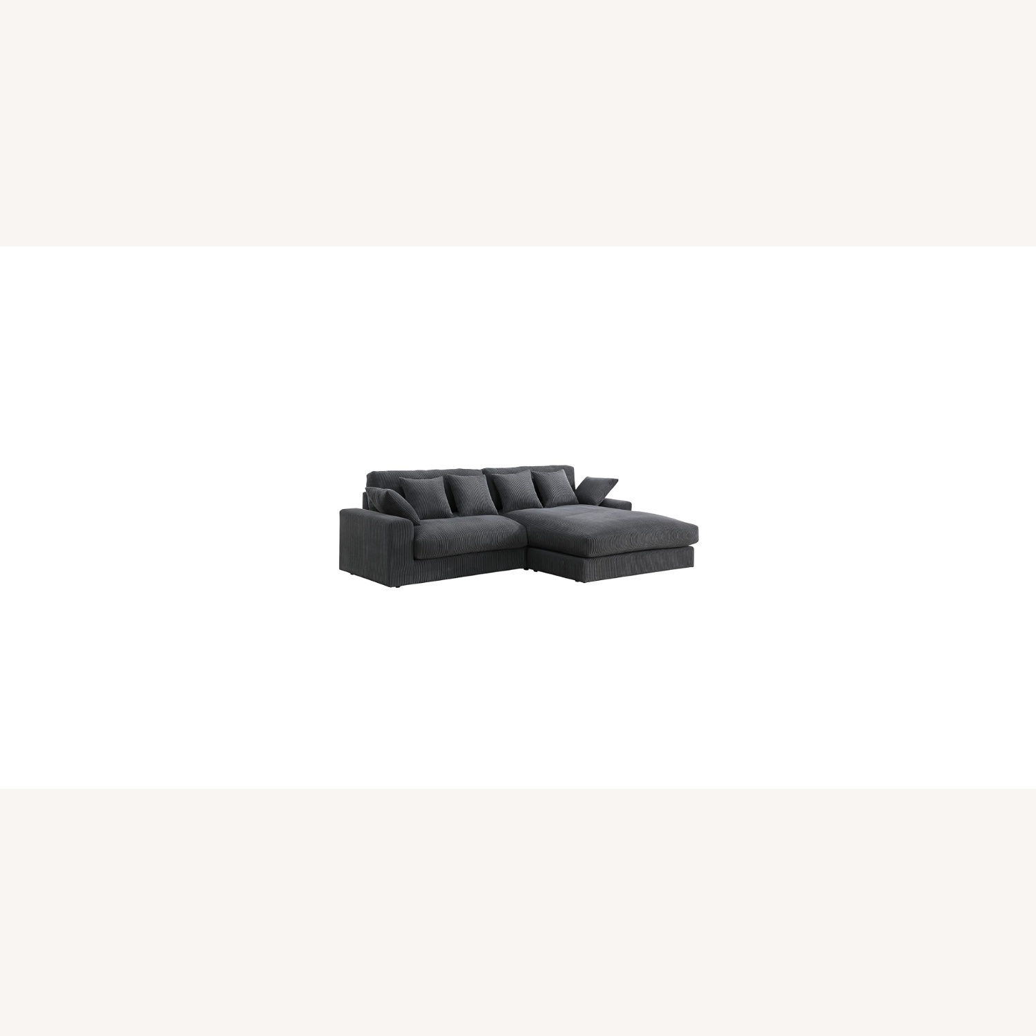 Dark Gray Sectional Sofa W Chaise - image-4