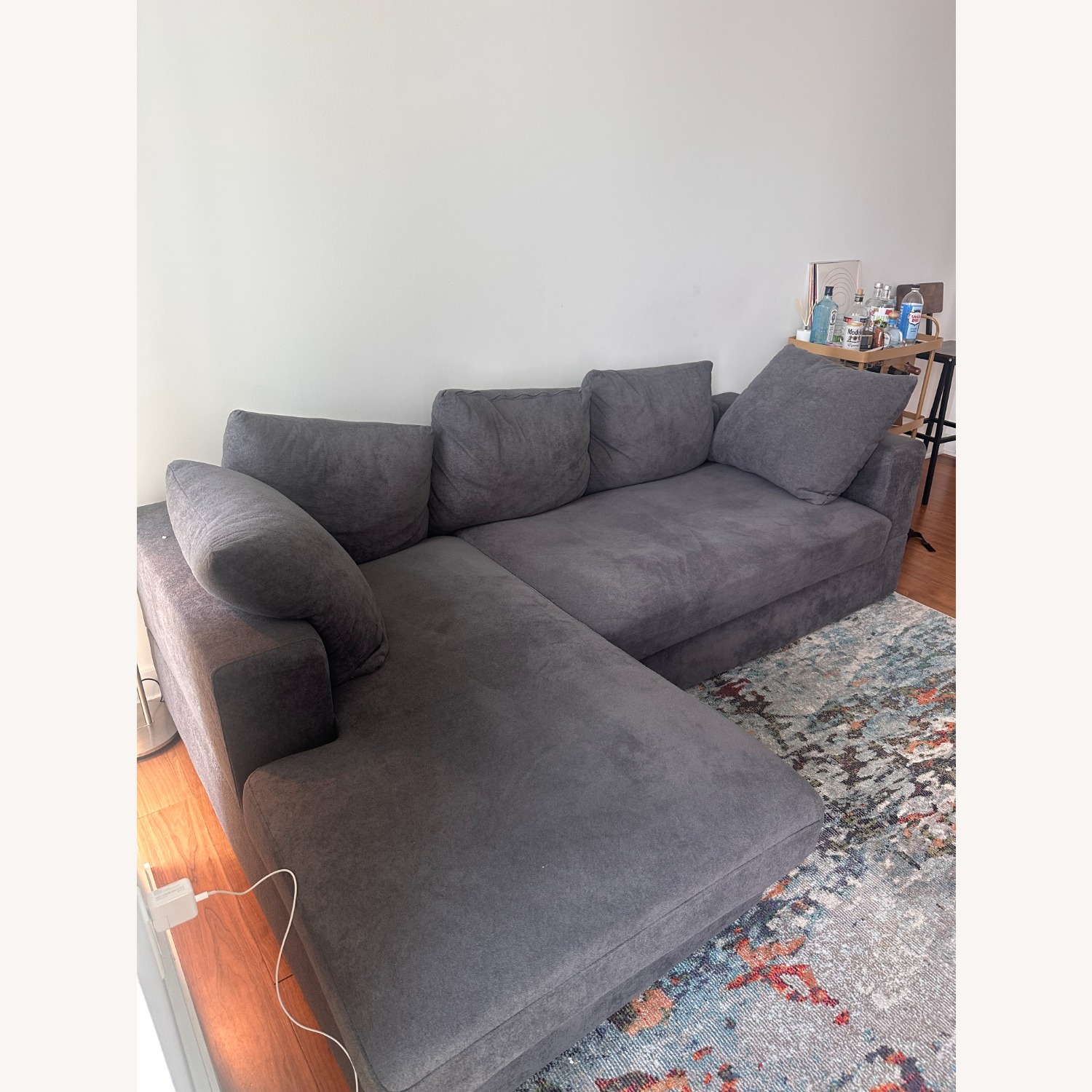 Dark Gray Sectional Sofa W Chaise - image-3