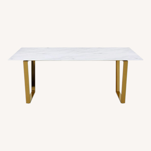 Used Wayfair Pate Stone (Marble Finish) Dining Table for sale on AptDeco