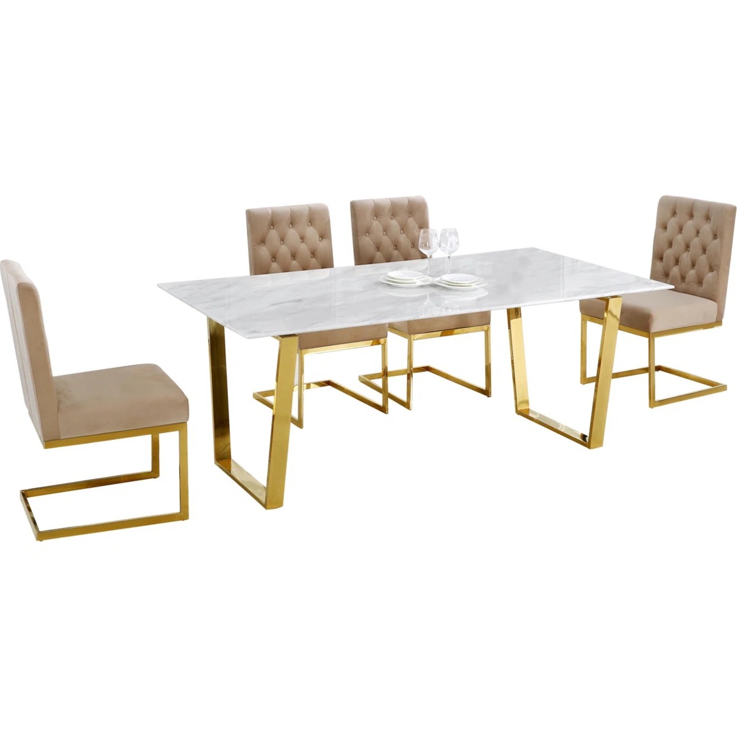 Wayfair Pate Stone (Marble Finish) Dining Table - image-6