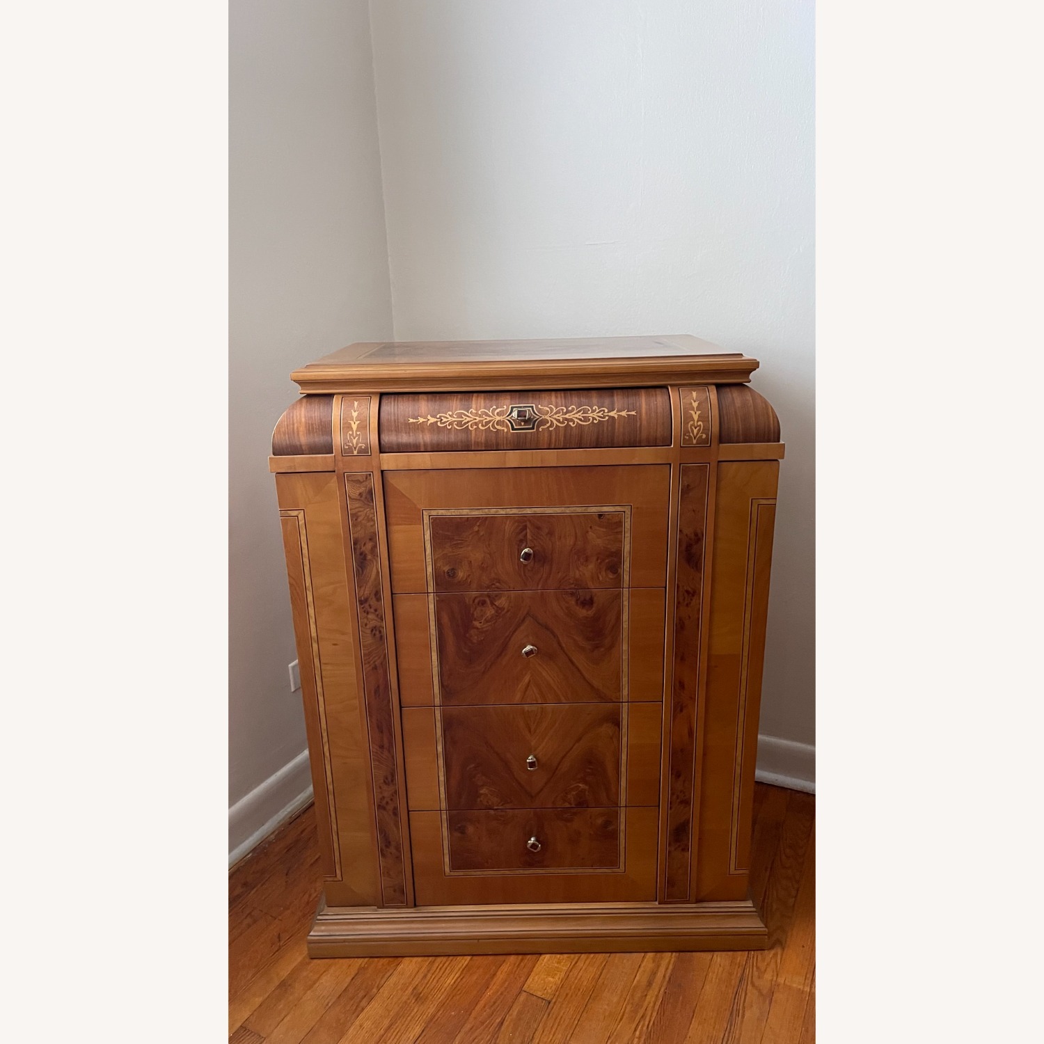 Vintage/Antique Light Brown Wood King Bed - image-7