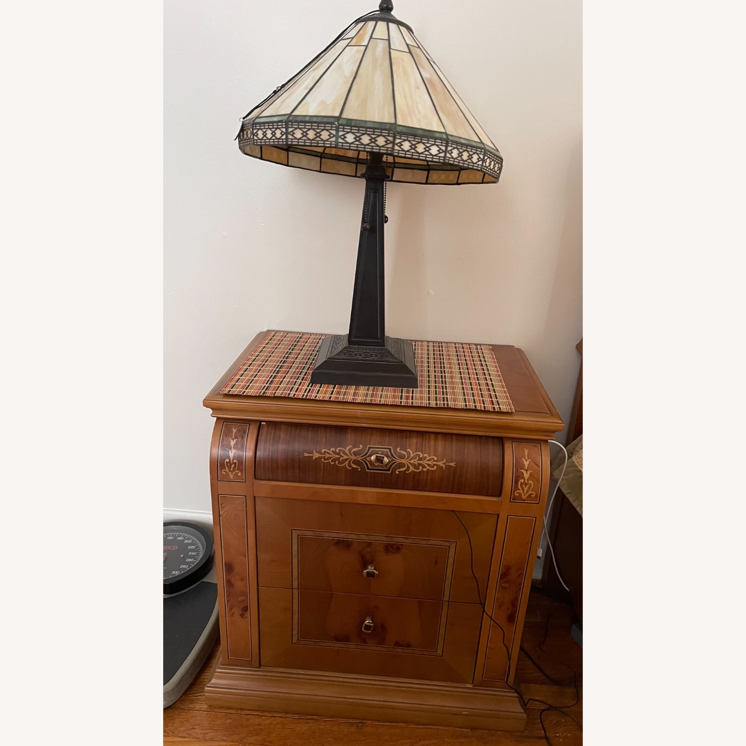Vintage/Antique Light Brown Wood King Bed - image-8