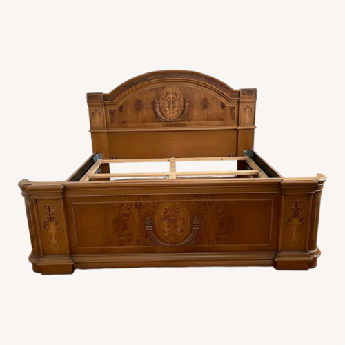 Used Vintage/Antique Light Brown Wood King Bed for sale on AptDeco