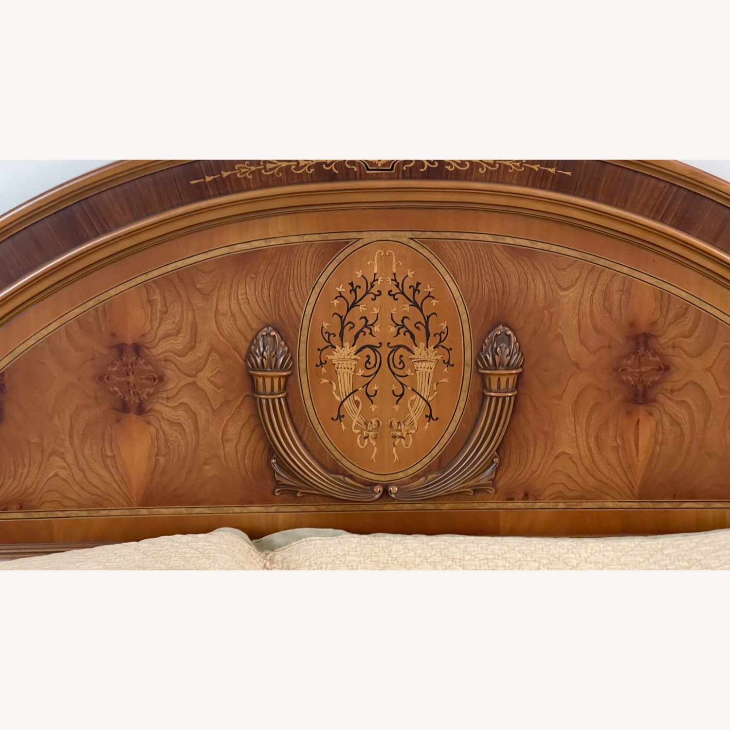 Vintage/Antique Light Brown Wood King Bed - image-4
