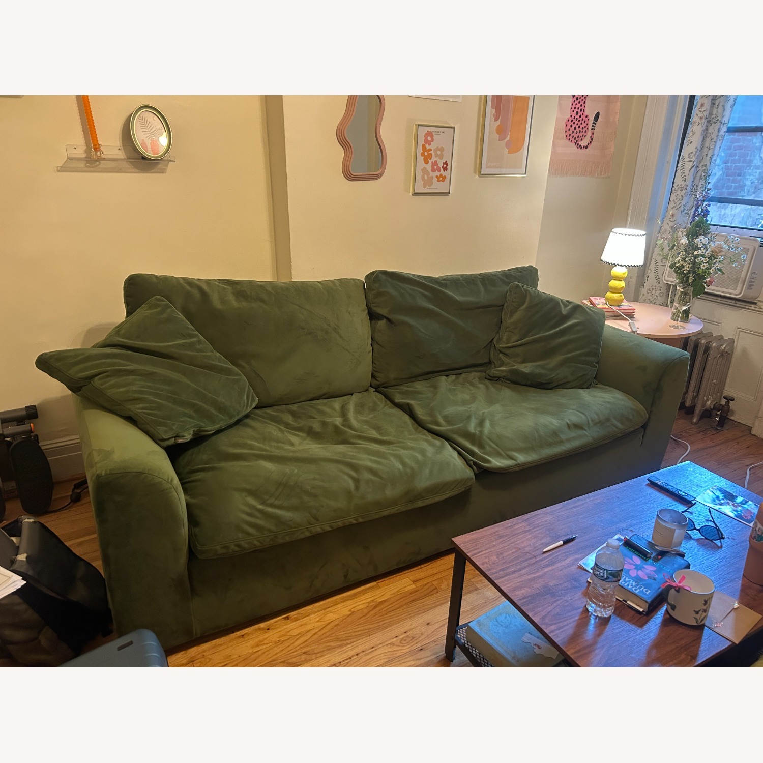 Joybird Bryant Green Velvet 2 Seater Sofa - image-3