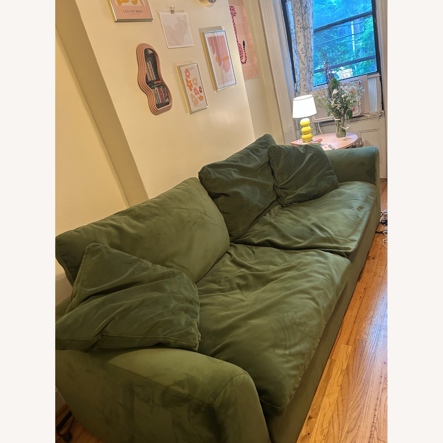 Joybird Bryant Green Velvet 2 Seater Sofa - image-4