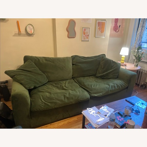 Used Joybird Bryant Green Velvet 2 Seater Sofa for sale on AptDeco